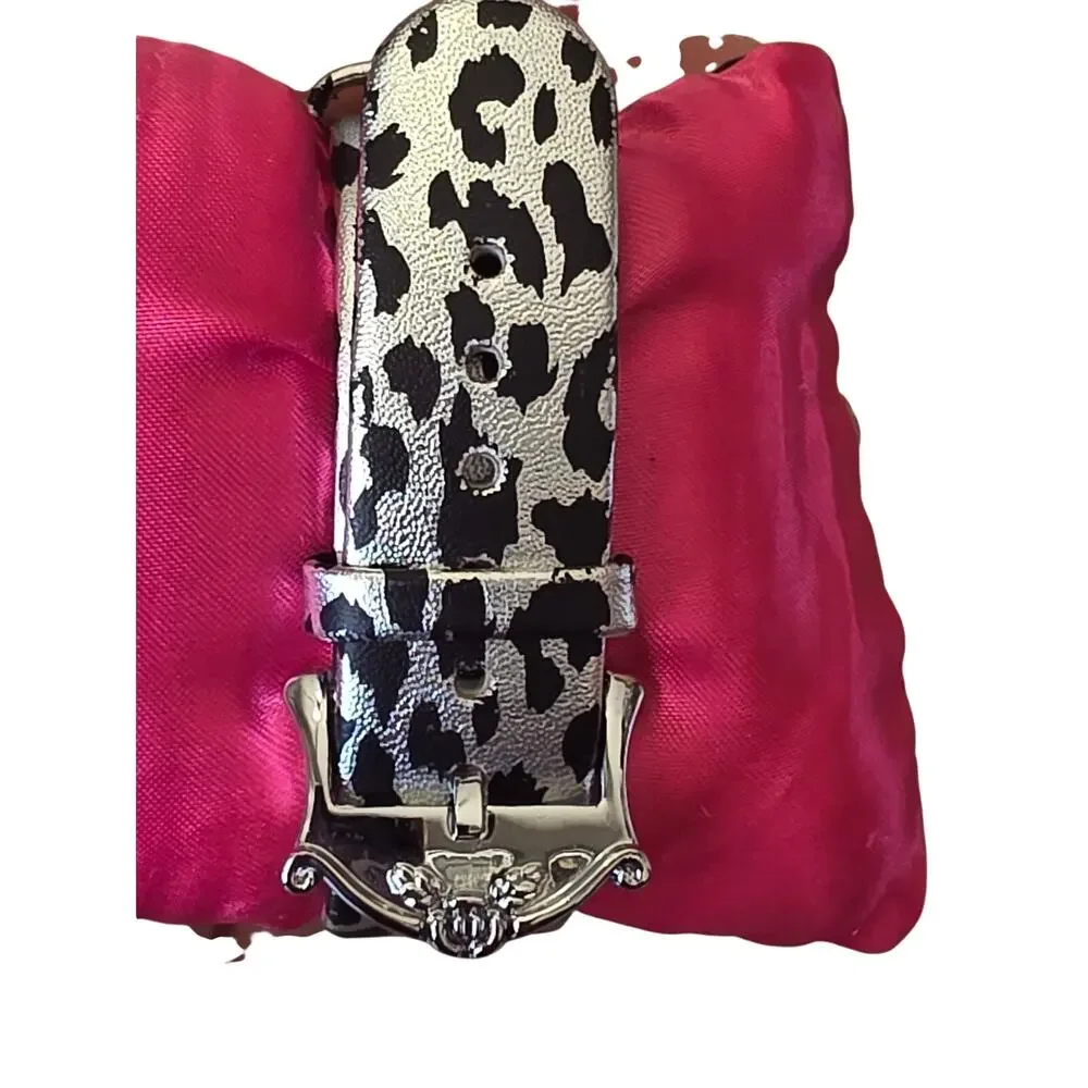 Betsey Johnson Silver Crystal Leopard Print Watch